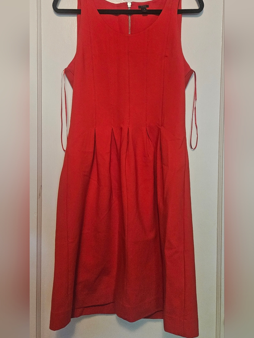 J. Crew Red Sleeveless Dress with Exposed Back Zipper